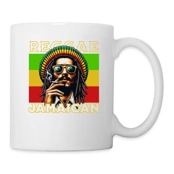 Reggae Jamaican Rasta Style with Cool Dreadlock Fig - Mug - white - Right