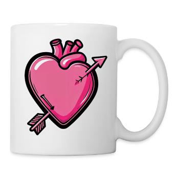 Herzpfeil Comic Pink - Tasse - Weiß - Rechts