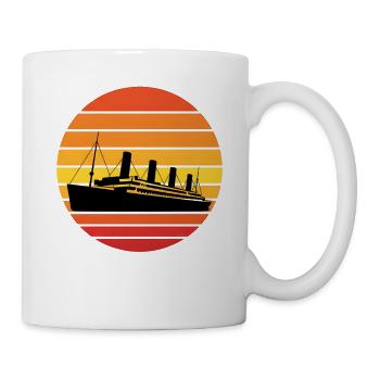 Vintage Titanic Ocean Liner Sunset Graphic - Mug - white - Right