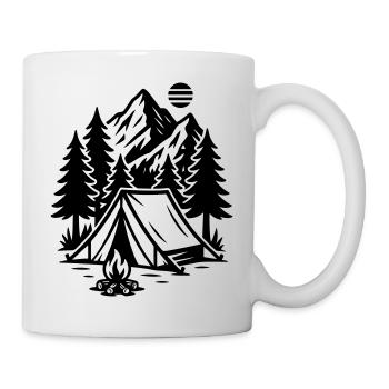 Camping Tent Mountains Forest - Mug - white - Right
