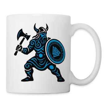 Wikinger Runenkrieger mit Axt - Tasse - Weiß - Rechts