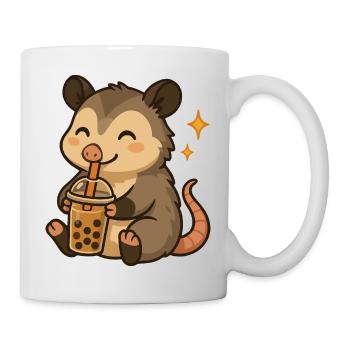 Opossum with Bubble Tea kawaii Opossum - Mug - white - Right