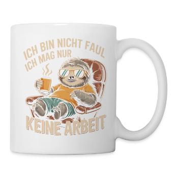 Sloth Saying – No Work, No Stress - Mug - white - Right