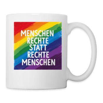Human rights instead of right-wing people rainbow - Mug - white - Right