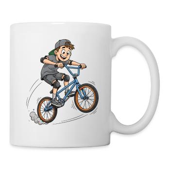 👉 Cool BMX Boy Jumping – Street Style Art - Mug - white - Right