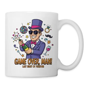 Game Over Mann: Letzte Freiheit Feier - Tasse - Weiß - Rechts