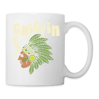 Chiefin Headdress Profile Illustration Design - Mug - white - Right