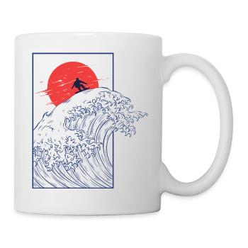 Snowboard, Vintage Japanisch - Tasse - Weiß - Rechts