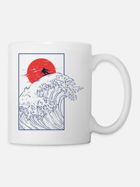 Snowboard, japonais vintage - Mug blanc - blanc