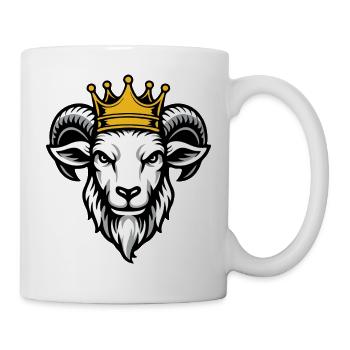 Crowned Ram Mascot Power Animal Design - Mug - white - Right