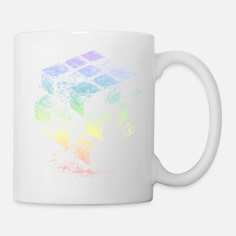 Couleurs arc-en-ciel du cube - Mug blanc - blanc