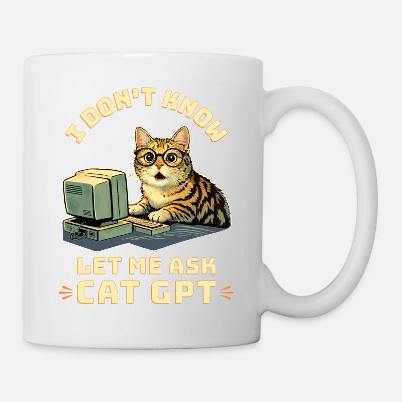 IA drôle de Cat GPT - Mug blanc - blanc