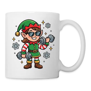 Entraînement amusant pour femmes avec des gestes d’elfe de Noël - Mug blanc - blanc - Droite