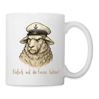 Matrose Schaf – Fresse Halten - Tasse - Weiß - Rechts
