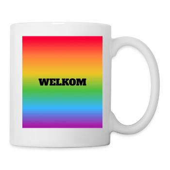 LGBT safe space welcome Welkom Dutch - Mug - white - Right