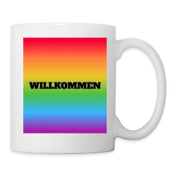 Willkommen Rainbow Welcome - Tasse - Weiß - Rechts
