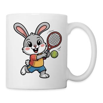 Häschen Tennisabenteuer - Tasse - Weiß - Rechts