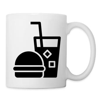 Fast Food, Burger, Imbisswagen - Tasse - Weiß - Rechts