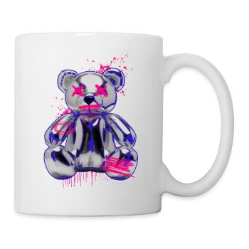 Ours en peluche gothique avec un look néon graffiti - Mug blanc - blanc - Droite