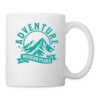 Adventure Modern Peaks – Mountains Outdoor Design - Mug - white - Right