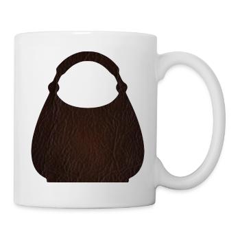 Braune Ledertaschentextur - Tasse - Weiß - Rechts