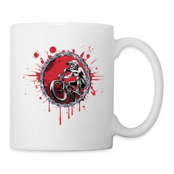 BMX Sprung durch eine Kette - Tasse - Weiß - Rechts