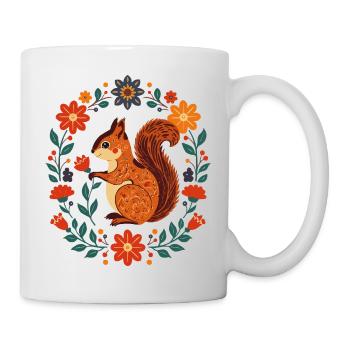 Flower Wreath Squirrel - Mug - white - Right