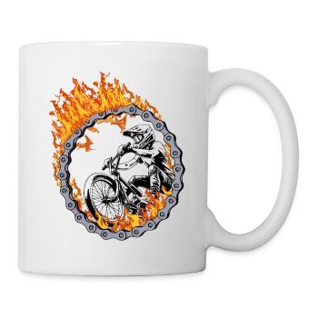 BMX Rider Fire Ring - Mug - white - Right