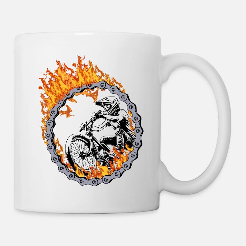 Anneau de feu pour les pilotes de BMX - Mug blanc - blanc