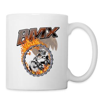 BMX Rider Fire Ring - Mug - white - Right