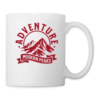 Adventure Modern Peaks – Mountain Outdoor Design - Mug - white - Right