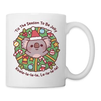 Niedlicher Koala-Weihnachtskranz – es ist die Saison, in der man fröhlich sein muss - Tasse - Weiß - Rechts