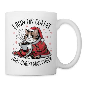 Kätzchen-Weihnachtskaffee und Freude - Tasse - Weiß - Rechts
