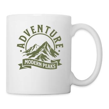 Adventure Modern Peaks – Outdoor Mountain Design - Mug - white - Right