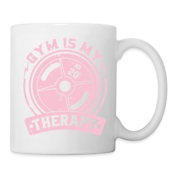 Das Fitnessstudio ist meine Therapie-Gewichtsplatte - Tasse - Weiß - Rechts