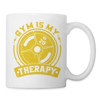 Das Fitnessstudio ist meine Therapie-Gewichtsplatte - Tasse - Weiß - Rechts