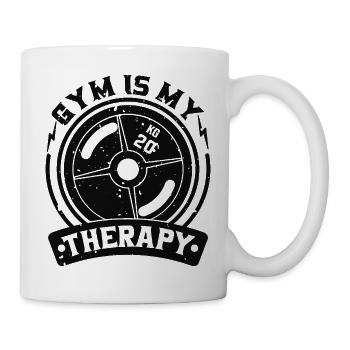 Fitnessstudio-Motiv der Gewichtsplattentherapie - Tasse - Weiß - Rechts