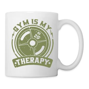 Gym is my therapy - Mug - white - Right