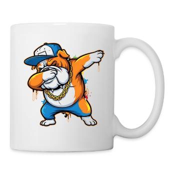 Urban Bulldog Dab Street Art Illustration - Mug - white - Right