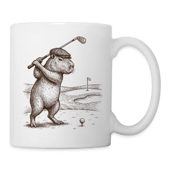 Capybara drôle jouant au golf - Mug blanc - blanc - Droite