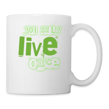 You Only Live Once Green Graffiti Look - Mug - white - Right