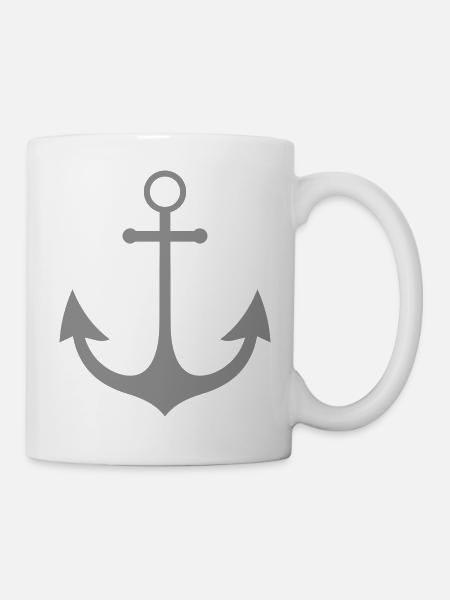 Anker Symbol Nautik Grafik - Tasse - Weiß