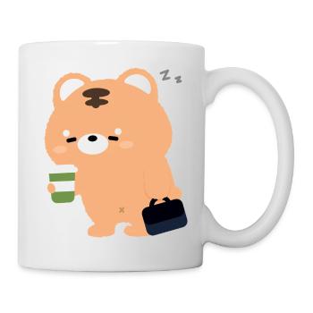 Kawaii Tiger mit Kaffeetasse - Tasse - Weiß - Rechts