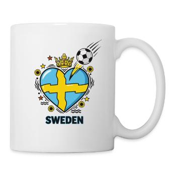 Sweden Crown Soccer Heart Fan Design - Mug - white - Right
