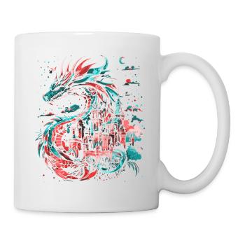 Château du Dragon Fantasy Mythologie Magique Créature - Mug blanc - blanc - Droite