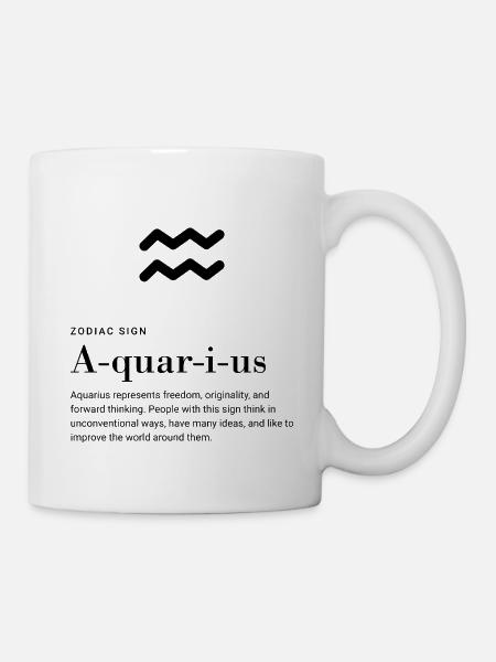 Aquarius - Zodiac Sign - Tasse - Weiß