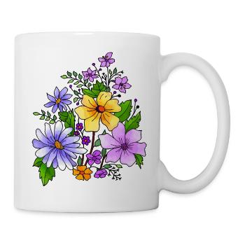 Blumen - Tasse - Weiß - Rechts