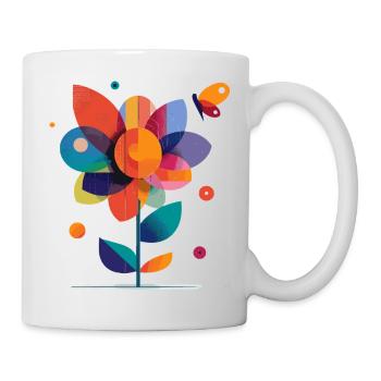 bunte Blume - Tasse - Weiß - Rechts