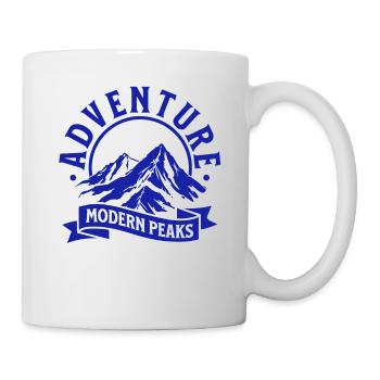 Modern Mountain Adventure Peaks Logo - Mug - white - Right