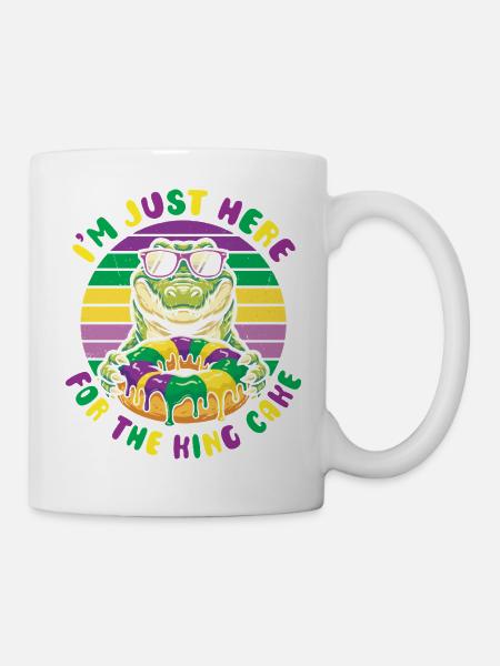 King Cake Mardi Gras Aligator - Tasse - Weiß